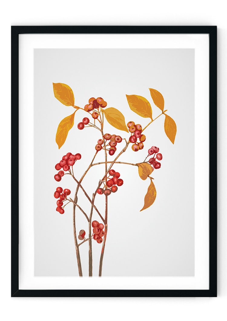 Autumn Tree with Berries Giclee Print