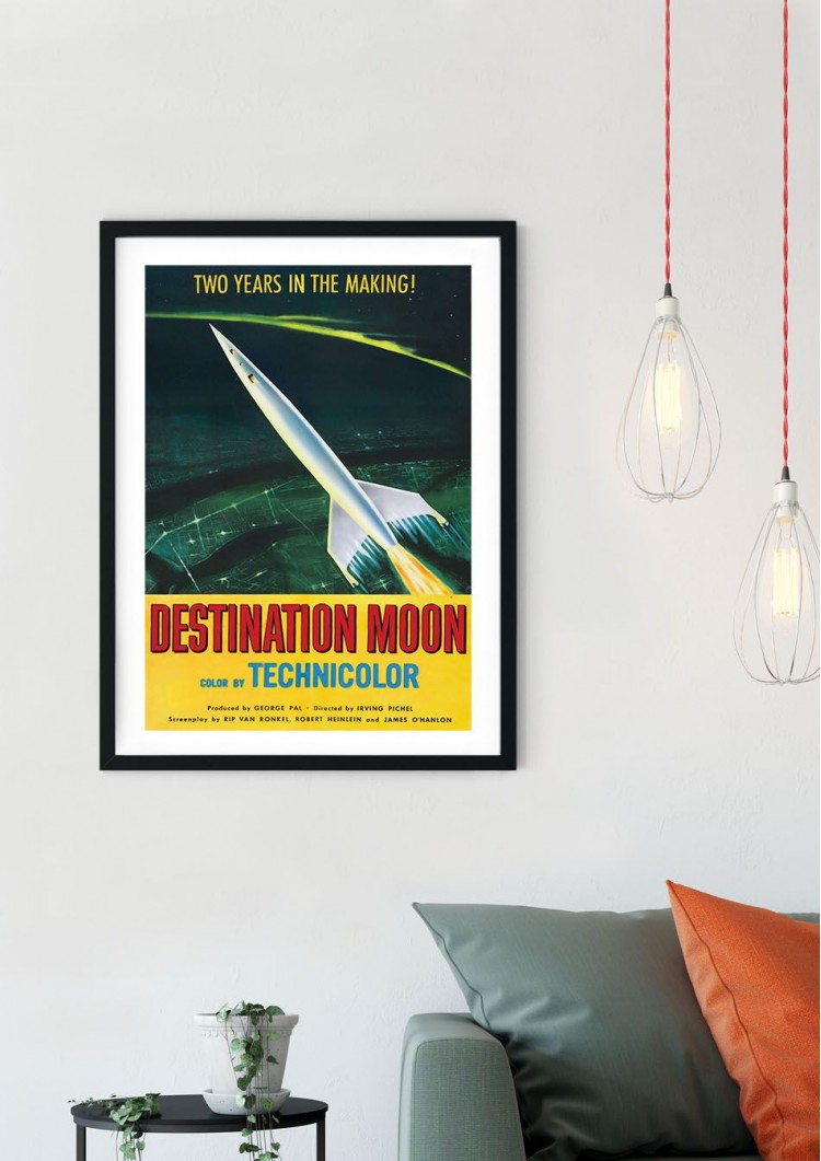 Destination Moon Retro Film Poster
