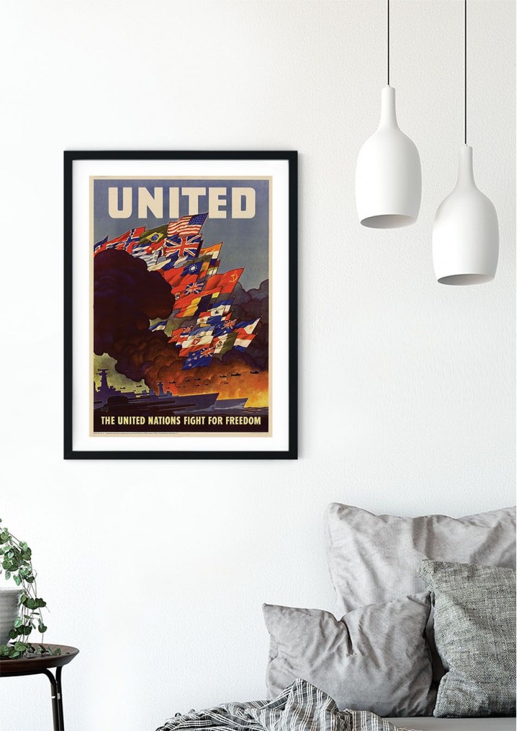 United Nations Retro War Giclee Poster