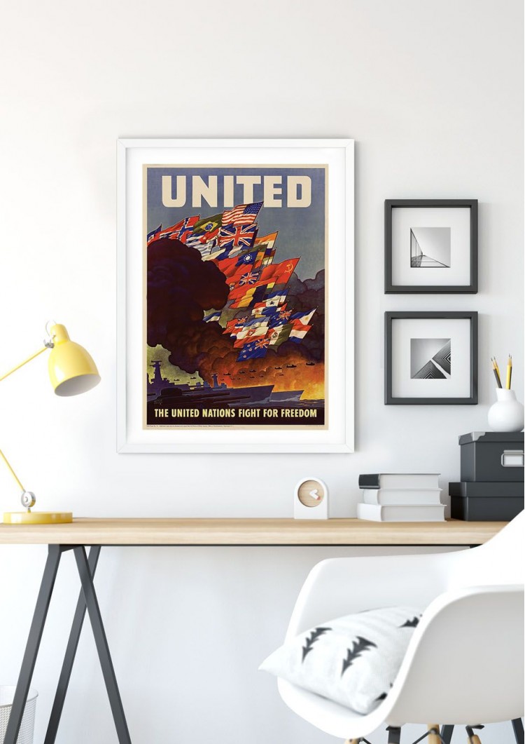 United Nations Retro War Giclee Poster