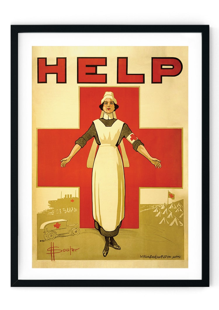 Medical Help Retro War Giclee Poster