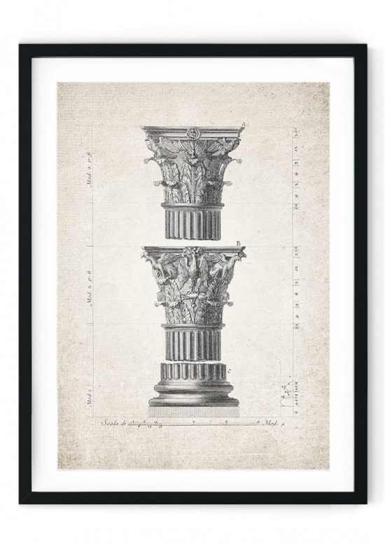 Roman Architecture Double Corinthian Column Giclee Print