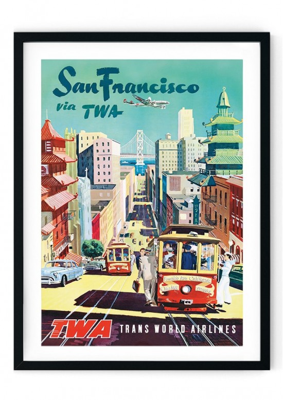San Francisco Travel Retro Giclee Poster San Francisco Travel Retro Giclee Poster