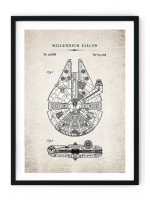 Millennium Falcon Antique Patent Giclee Print