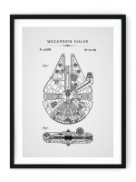 Millennium Falcon Grey Patent Giclee Print