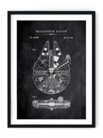 Millennium Falcon Chalkboard Patent Giclee Print