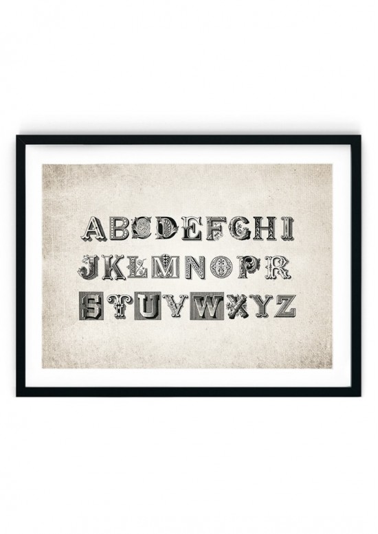 Vintage Alphabet #1 Giclee Print