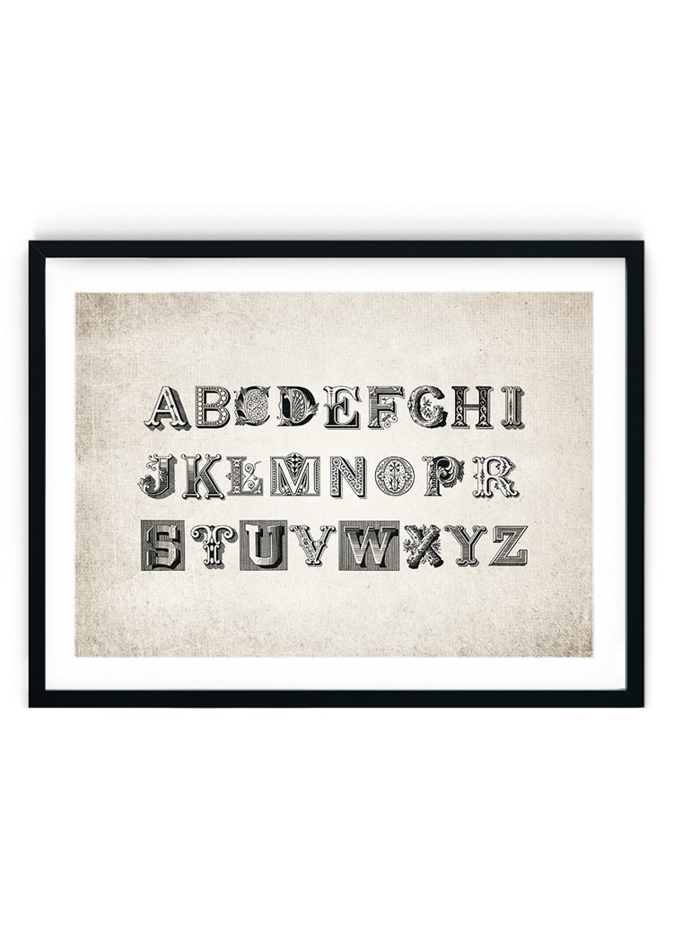 Vintage Alphabet #1 Giclee Print