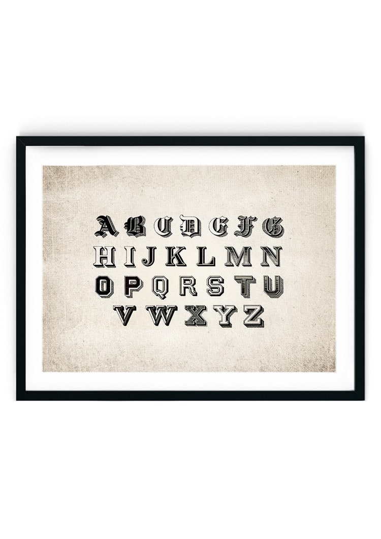 Vintage Alphabet #2 Giclee Print
