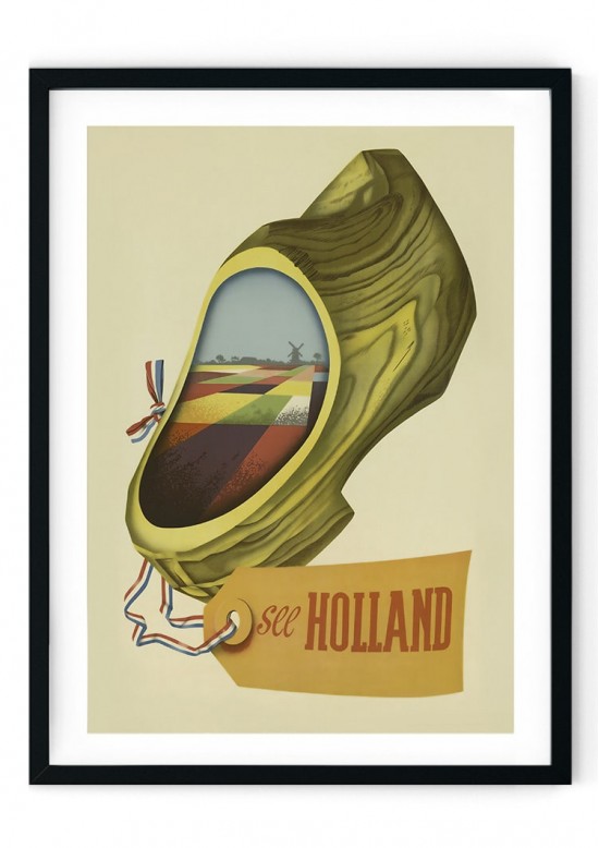 Holland Travel Retro Giclee Poster Holland Travel Retro Giclee Poster