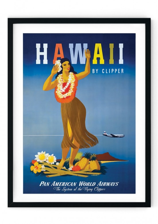 Hawaii Travel Retro Giclee Poster Hawaii Travel Retro Giclee Poster