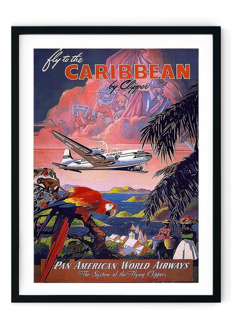 Caribbean Travel Retro Giclee Poster