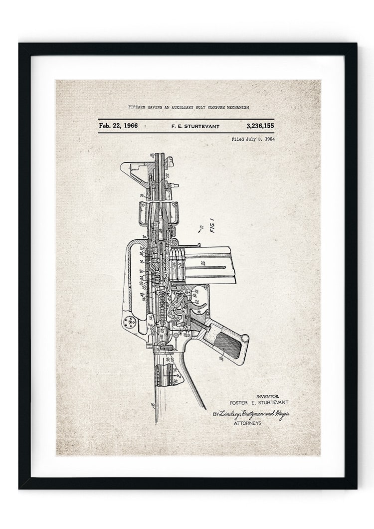 M4 Gun Patent Giclee Print