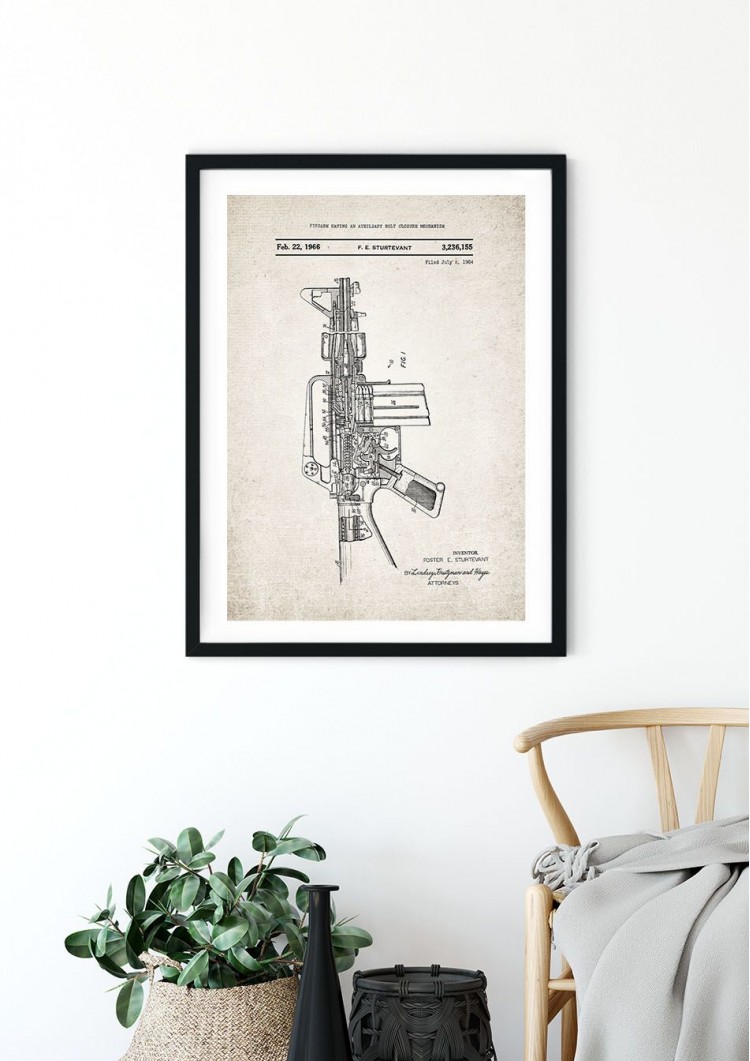 M4 Gun Patent Giclee Print