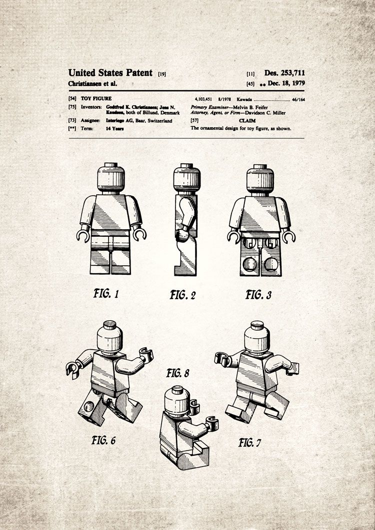 Lego Antique Patent Giclee Print