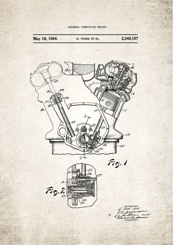 Engine Patent Giclee Print