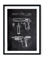 Pistol Chalkboard Giclee Print