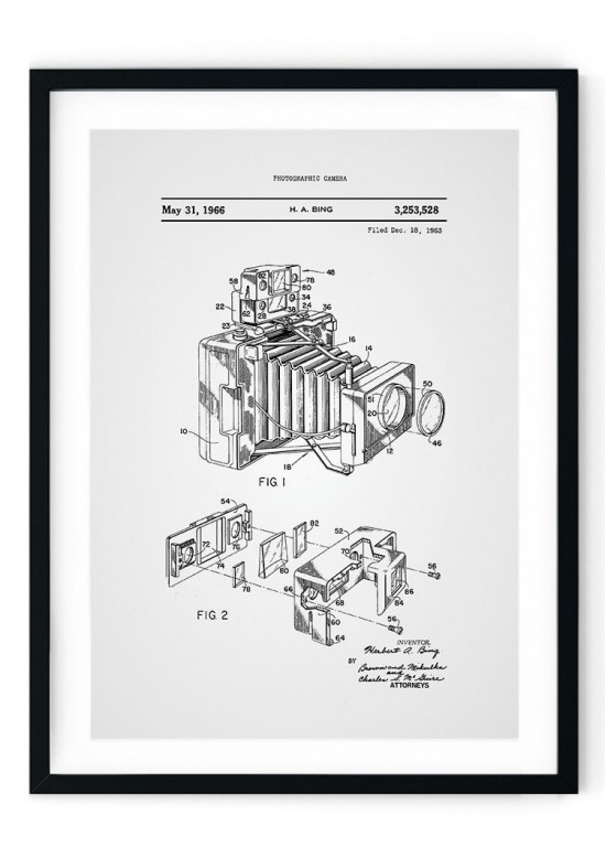 Vintage Camera Patent Giclee Print