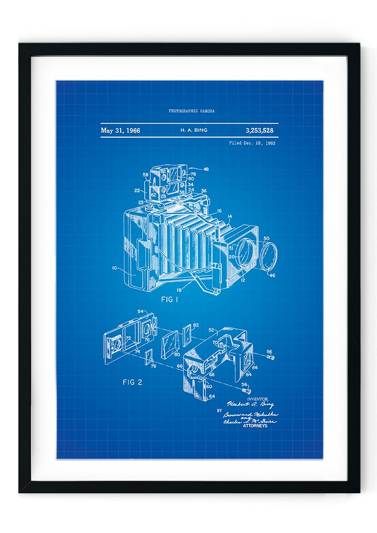 Camera Blueprint Patent Giclee Print