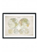 1800s World Map Giclee Print